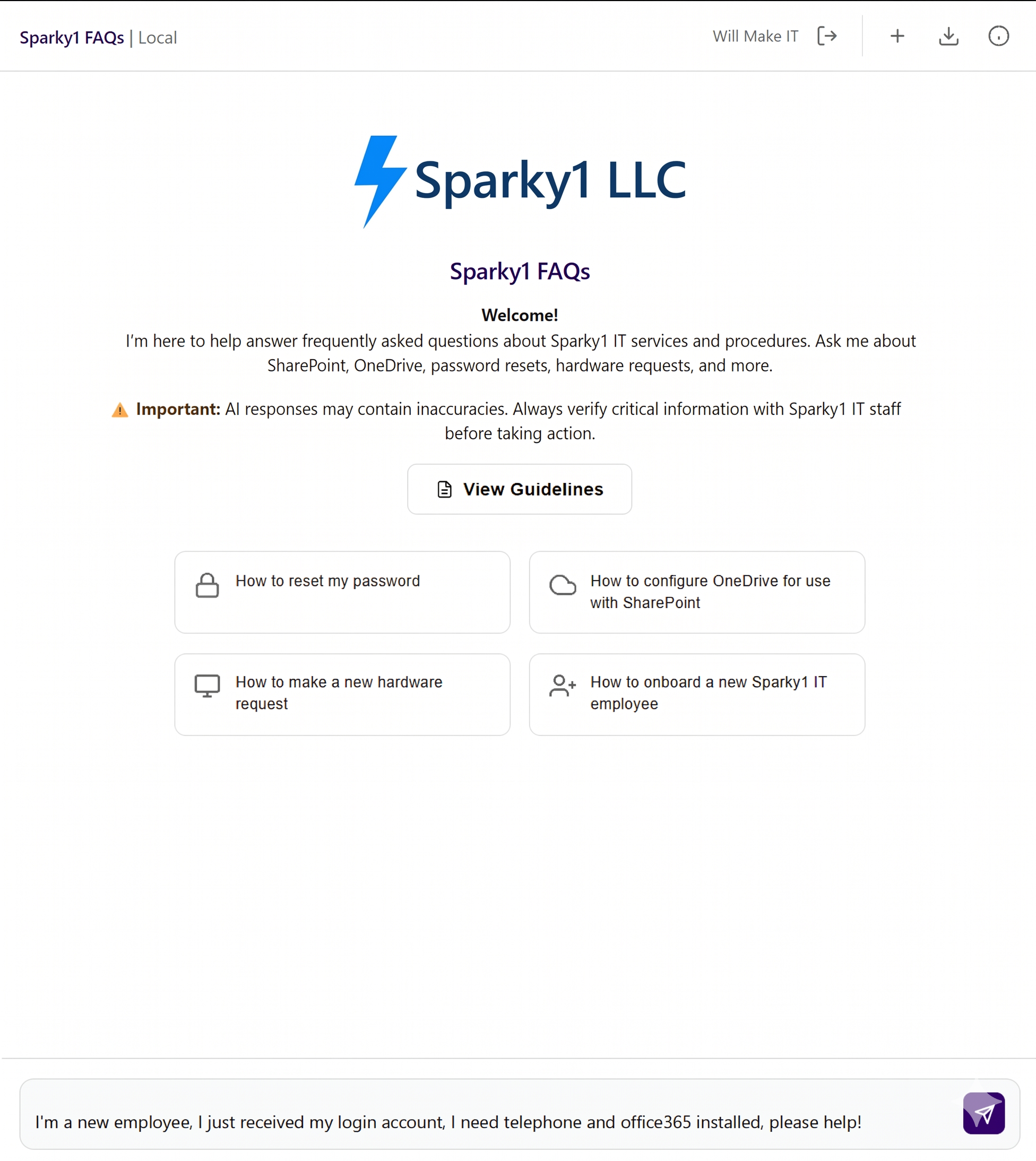Internal AI Platform Landing Page screenshot 2